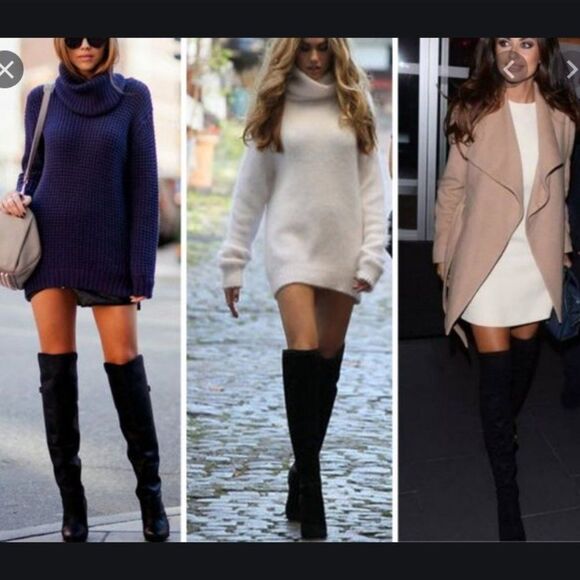 VINCE Black Suede Knee-High Boots, New - Picture 6 of 7